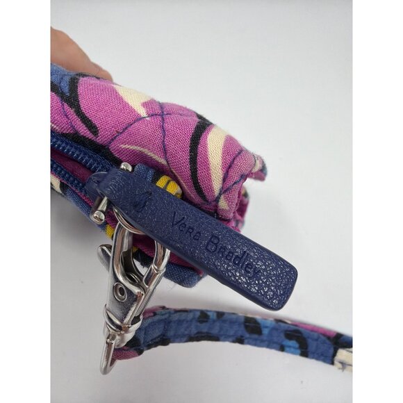 Vera Bradley Wristlet Wallet African Violet Quilted Cotton Floral Clutch Organiz - Picture 6 of 7